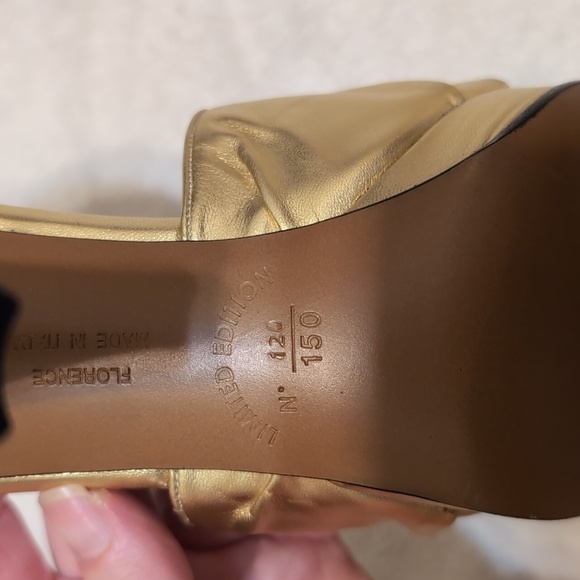 Salvatore Ferragamo Creations Vintage Reproduction Gold Heels - Picture 4 of 14